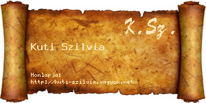 Kuti Szilvia névjegykártya